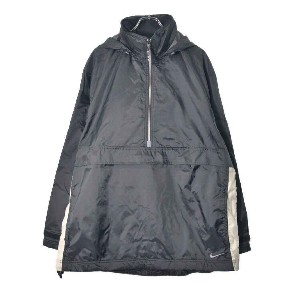 90年代 NIKE ナイキ ハーフジップ ナイロンジャケット ブラック(メンズ L)中古 古着 V8938|YAMAHISA USEDCLOTHINGSHOP