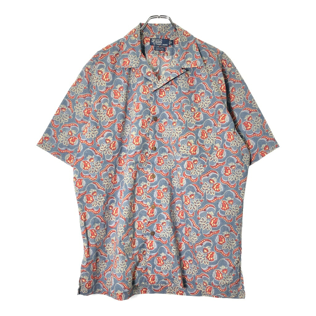Polo by Ralph Lauren ポロ ラルフローレン CLAYTON オープンカラーシャツ ブルー(メンズ M)中古 古着 V9050