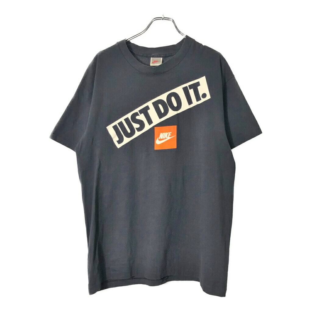 90年代 USA製 NIKE ナイキ Ｔシャツ ブラック(メンズ L)中古 古着 V9150