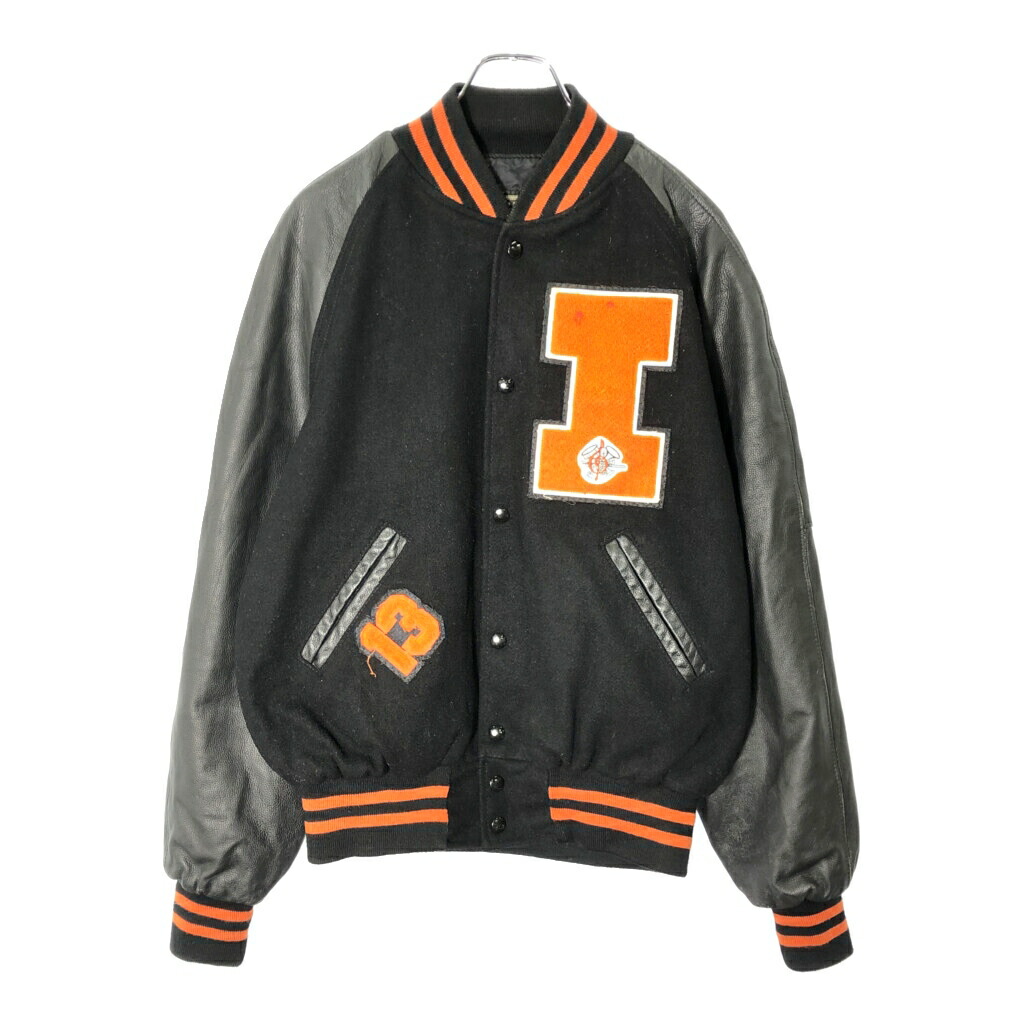 90s vintage HOLLOWAY 袖革 スタジャン アワードジャケット 90s vintage HOLLOWAY 袖革 スタジャン アワードジャケット USA古着