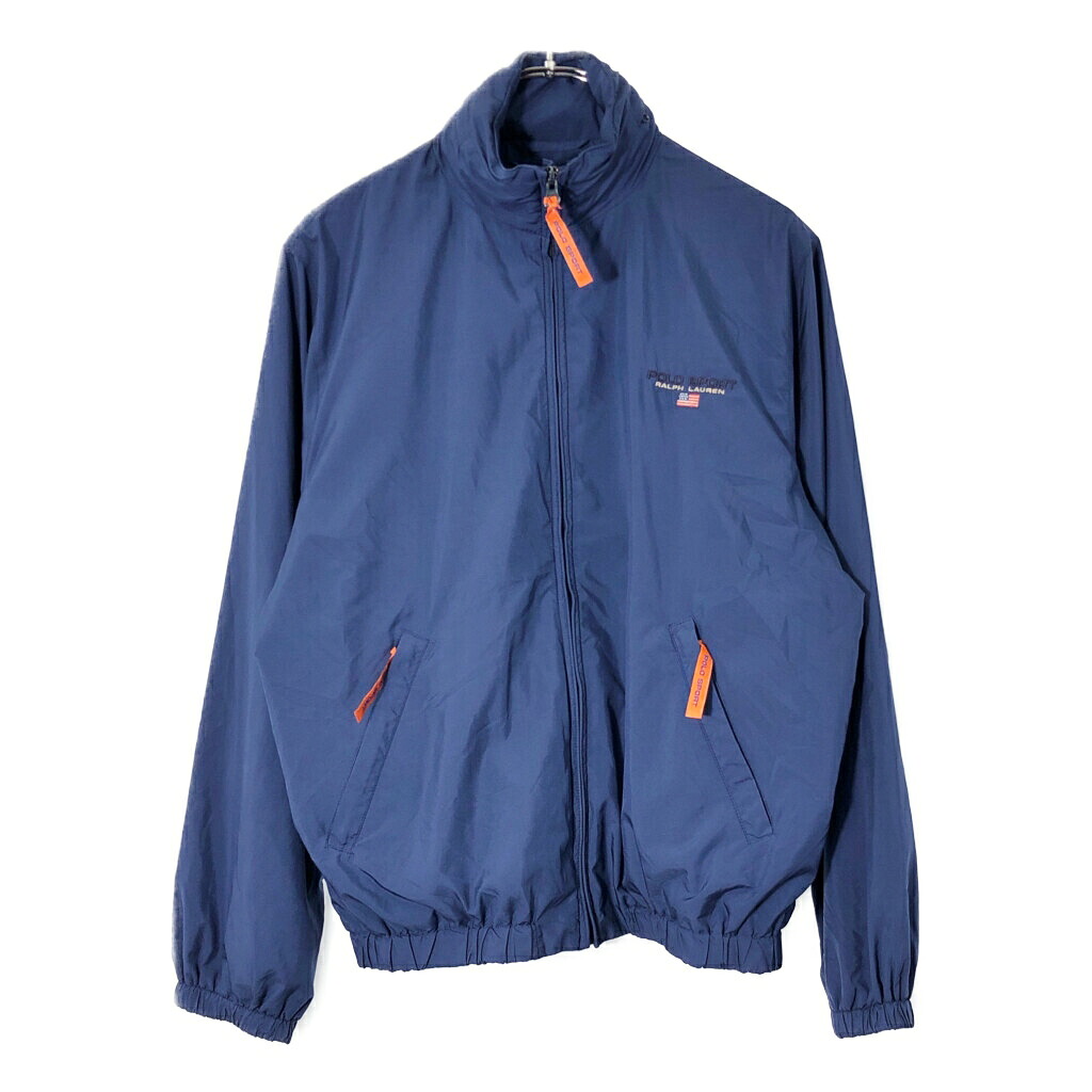 90年代 POLO SPORT ポロスポーツ ラルフローレン ウィンドブレーカージャケット ブルー(メンズ L)中古 古着 V9332