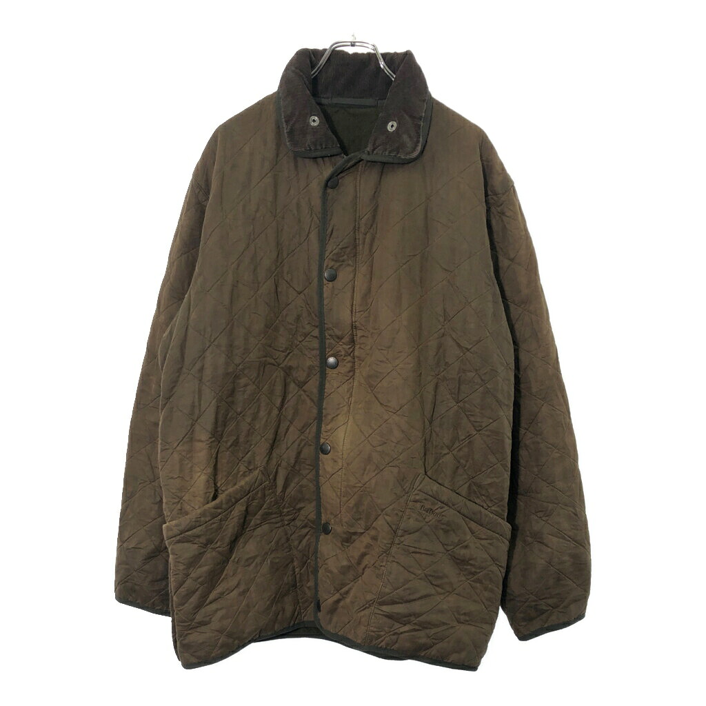 Barbour バブアー DURACOTTON POLARQUILT オイルドキルティングジャケット ブラウン(メンズ XL)中古 古着 V9379|YAMAHISA USEDCLOTHINGSHOP
