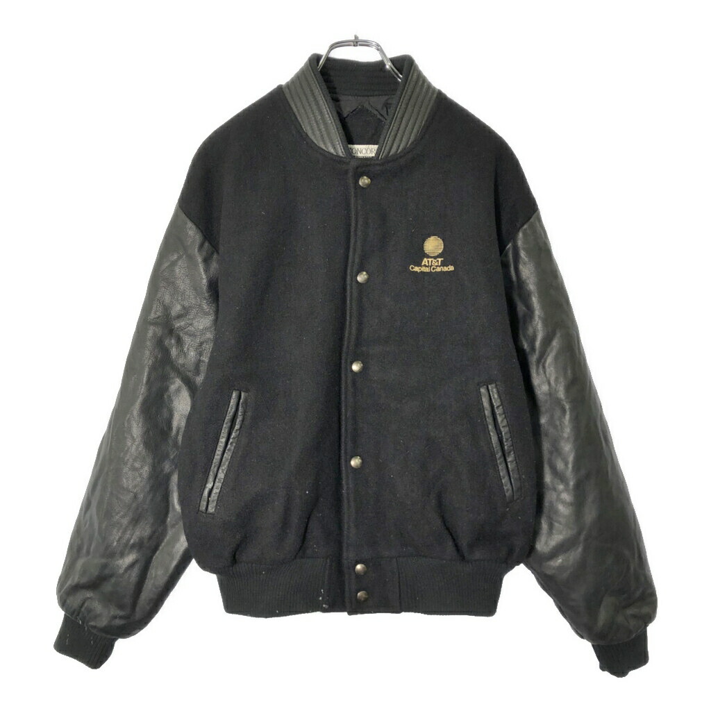カナダ製 CONCORD AT&T スタジアムジャケット 企業ロゴ ブラック(メンズ M)中古 古着 V9417|YAMAHISA USEDCLOTHINGSHOP