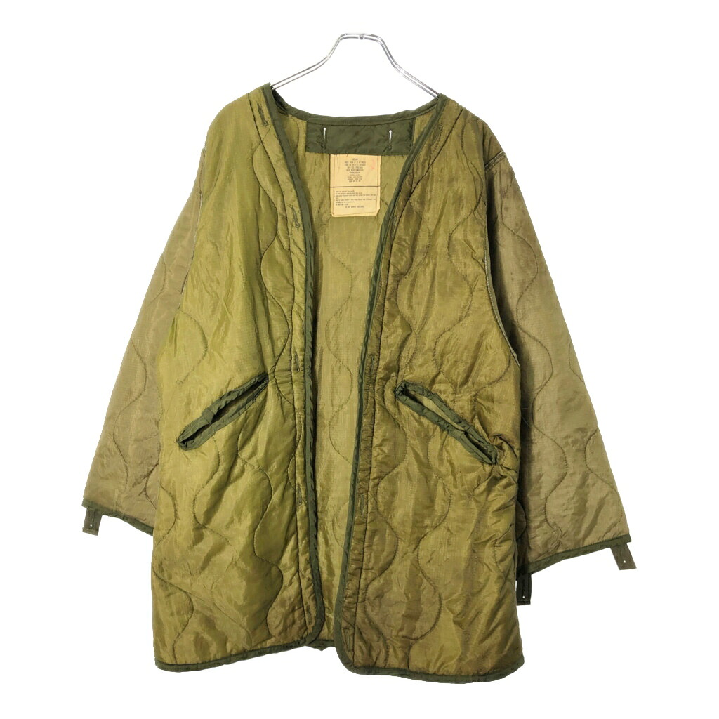 80年代 米軍実物 U.S.ARMY M-65 キルティングライナージャケット ミリタリー オリーブ(メンズ MEDIUM)中古 古着 V9816