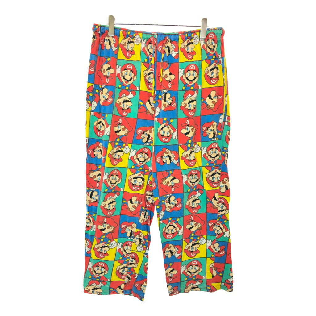 SUPERMARIO SUPER MARIO スーパーマリオ 総柄 パジャマパンツ ゲーム キャラクター マルチカラー(メンズ XL)中古 古着 V9977
