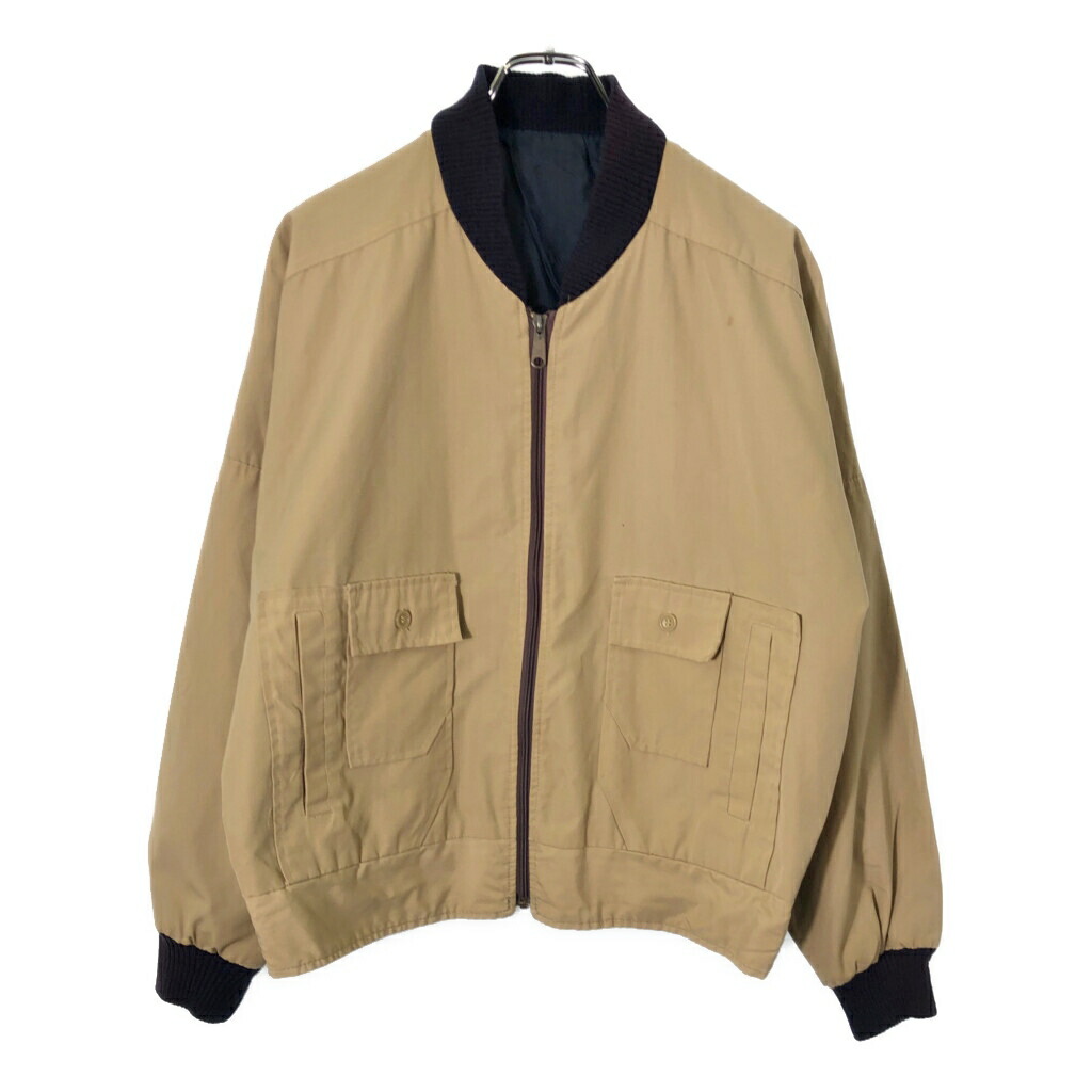 80年代 SEAL HARBOR リバーシブルブルゾン ベージュ(メンズ L相当)中古 古着 X0085