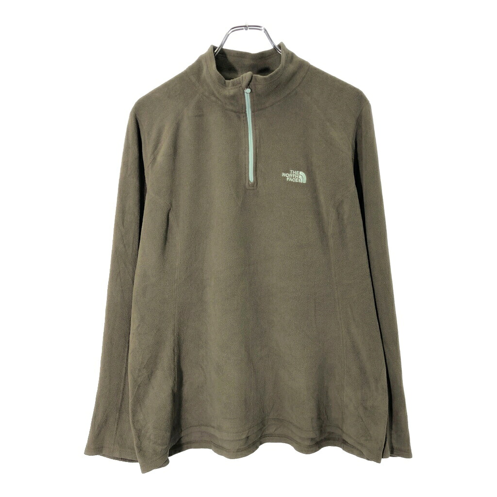 THE NORTH FACE ノースフェイス ハーフジップ フリースジャケット アウトドア ベージュ(レディース XL)中古 古着 X0080