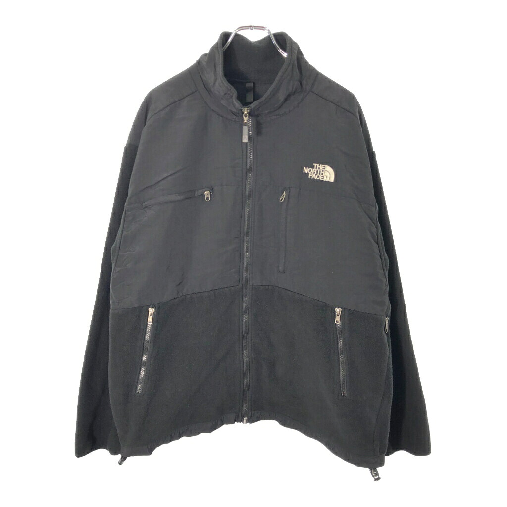 THE NORTH FACE ノースフェイス Denali デナリ フリースジャケット 大きいサイズ アウトドア ブラック(メンズ 1X)中古 古着 X0218