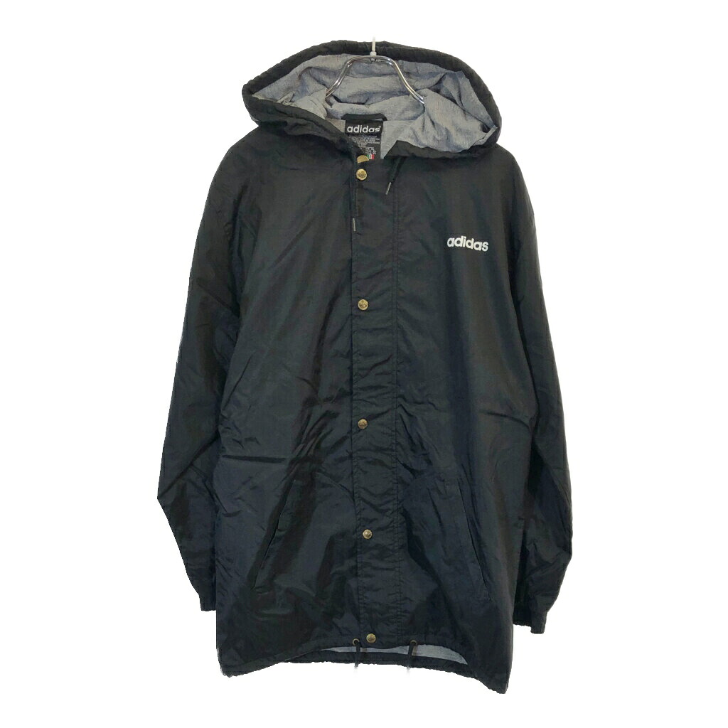 90年代 adidas アディダス ナイロンジャケット スポーツ ブラック(メンズ XL)中古 古着 X0442|YAMAHISA USEDCLOTHINGSHOP