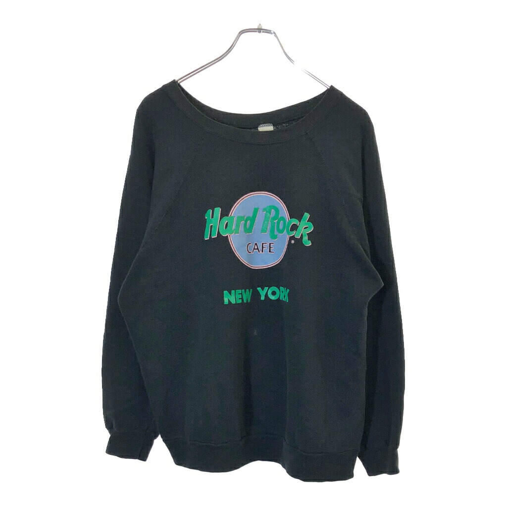 80年代 USA製 TULTEX タルテックス Hard Rock CAFE ハードロックカフェ スウェット ブラック(メンズ X-LARGE)中古 古着 X0474