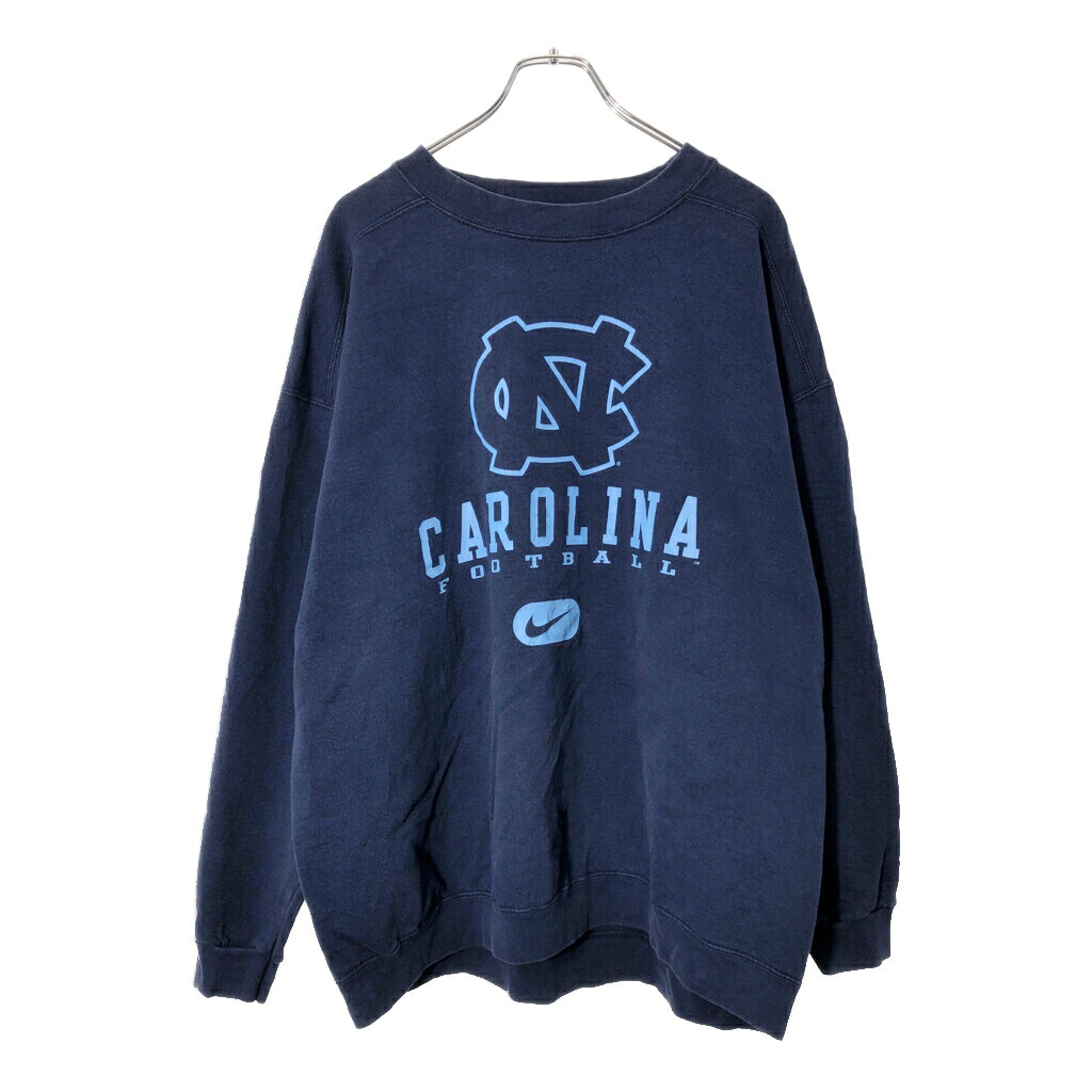 90年代 USA製 NIKE ナイキ ノースカロライナ・ターヒールズ スウェット ネイビー(メンズ XL)中古 古着 X0506｜YAMAHISA USEDCLOTHINGSHOP