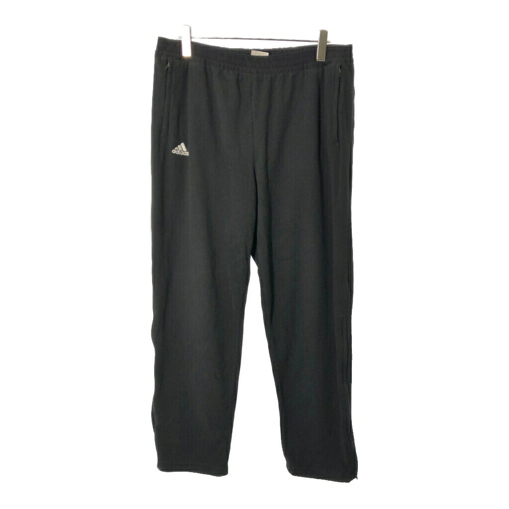 00年代 adidas アディダス フリースパンツ スポーツ ブラック(メンズ XL)中古 古着 X0532