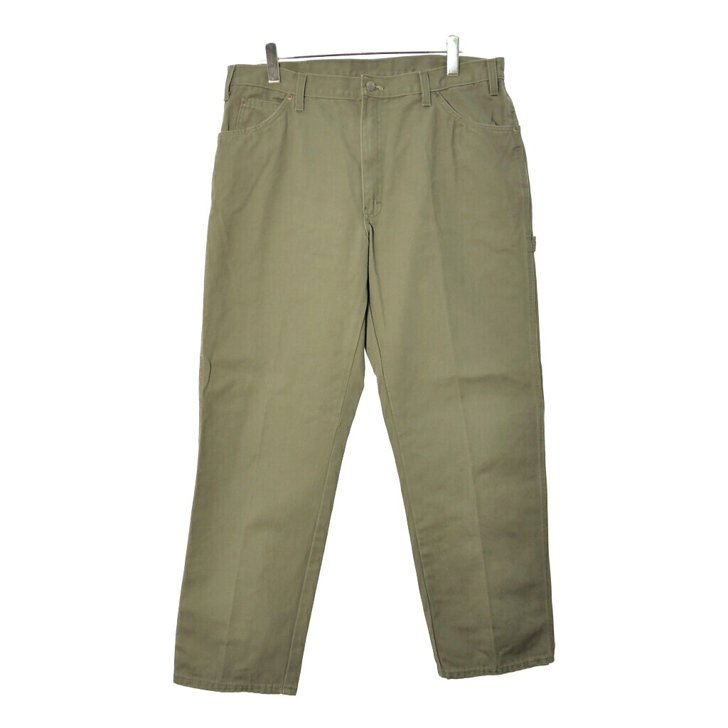 Dickies ディッキーズ ダック ペインターパンツ 大きいサイズ オリーブ(メンズ W38 L32)中古 古着 X0603