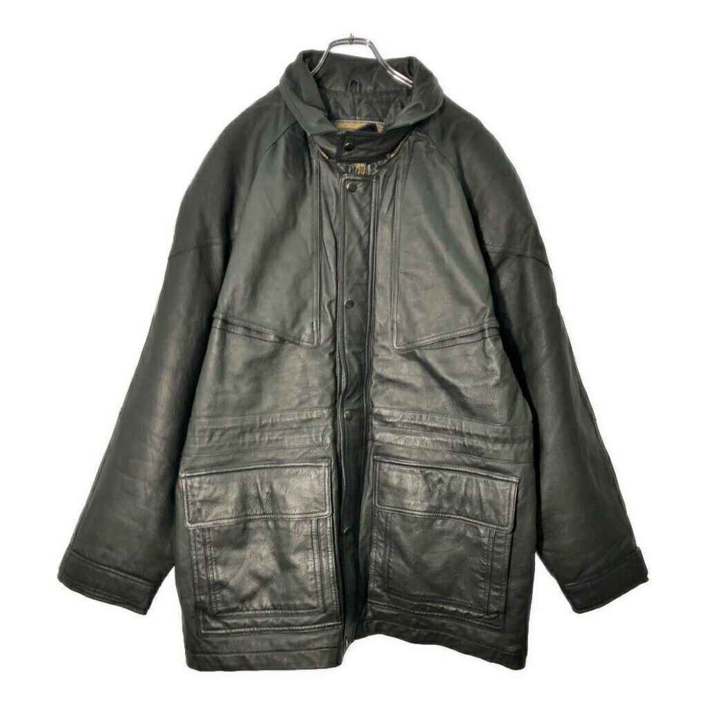 WORLD ALLIANCE レザージャケット ブラック(メンズ L)中古 古着 X0775|YAMAHISA USEDCLOTHINGSHOP