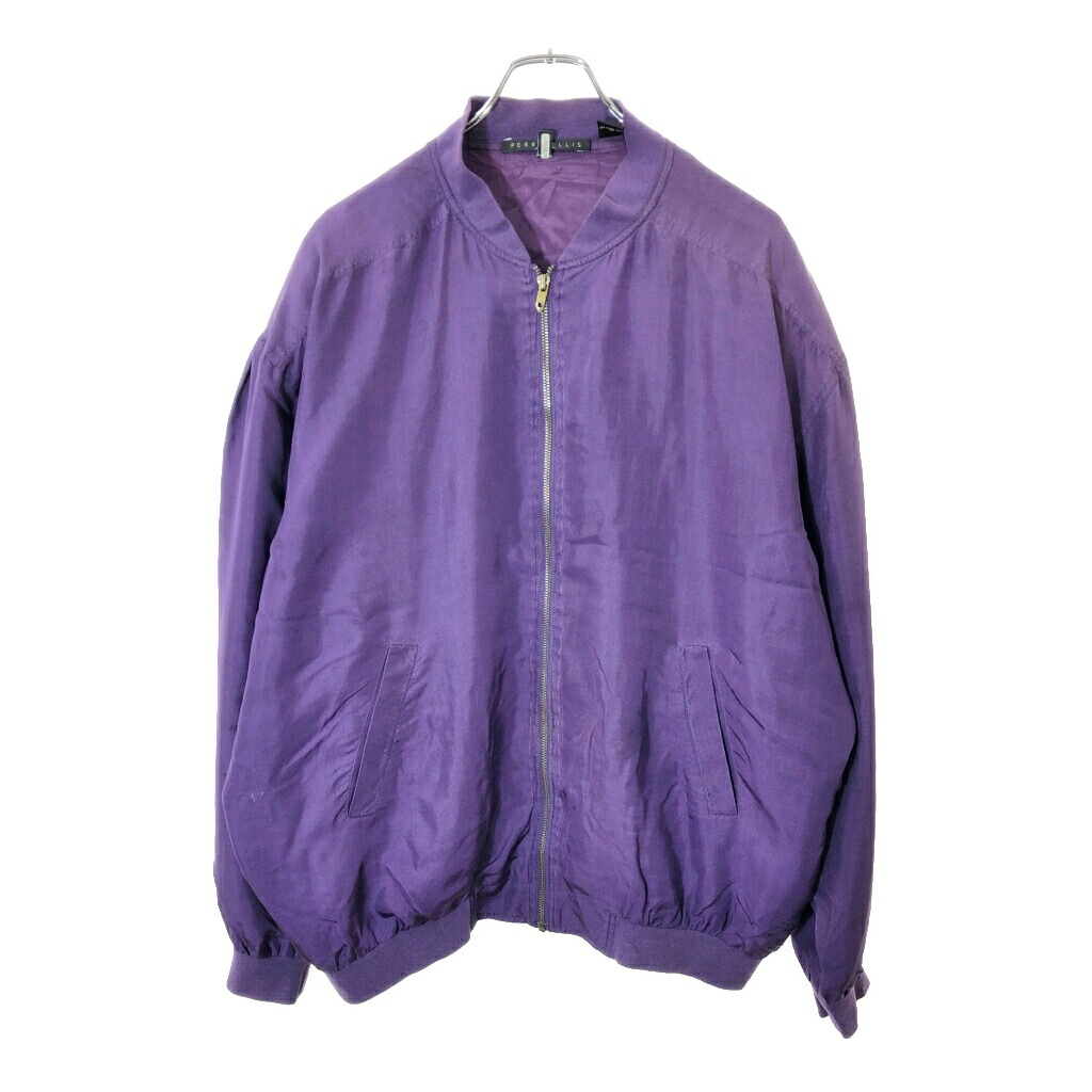 PERRY ELLIS ペリー エリス シルク ブルゾン パープル(メンズ L)中古 古着 X0805