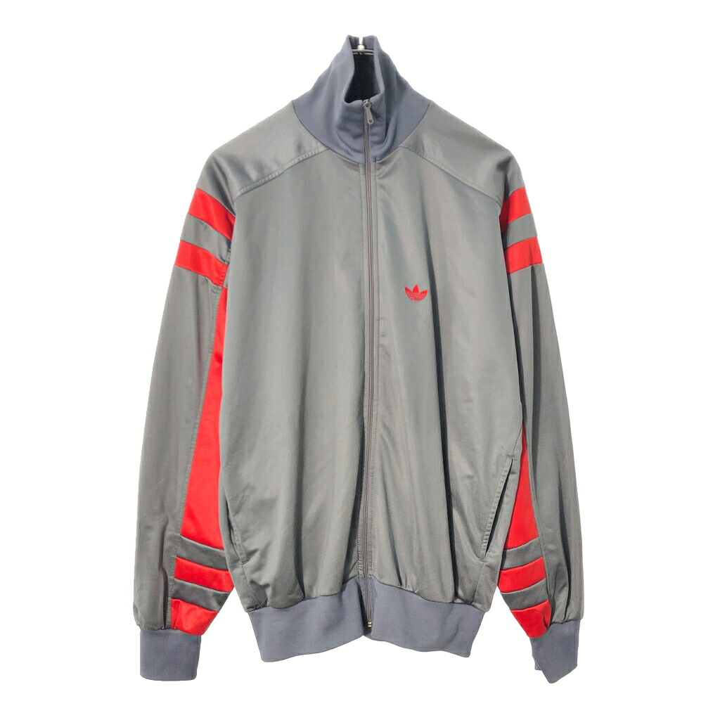 80年代 スペイン製 adidas アディダス トラックジャケット スポーツ グレー(メンズ 180)中古 古着 X0809｜YAMAHISA USEDCLOTHINGSHOP