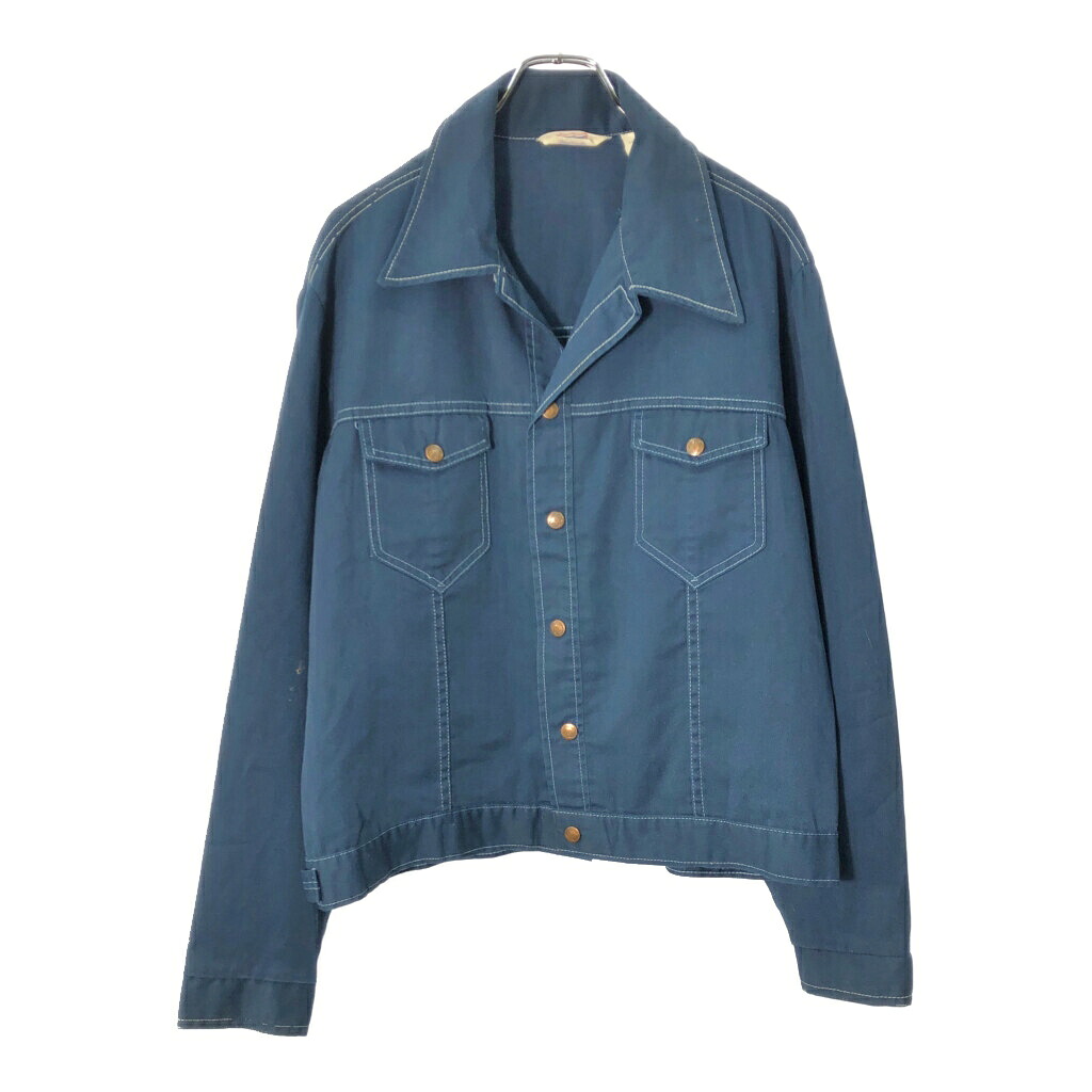 70年代 BIG SMITH ビッグスミス トラッカージャケット ヴィンテージ ネイビー(メンズ 46)中古 古着 X0894