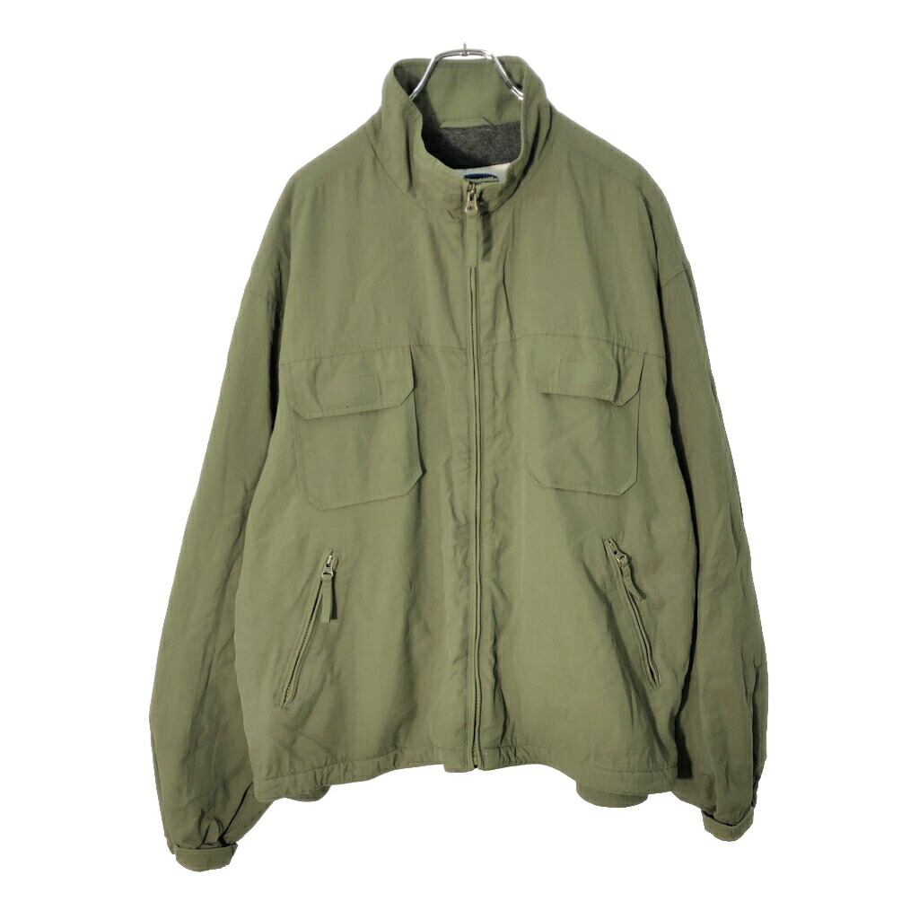90年代 OLD NAVY オールドネイビー 中綿 ナイロンジャケット オリーブ(メンズ XL)中古 古着 X0908