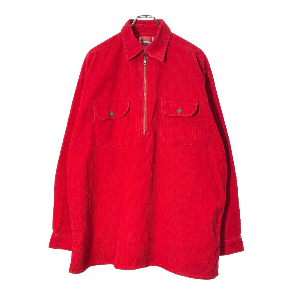 楽天市場】古着 Marlboro ハーフジップ 長袖 コーデュロイシャツ