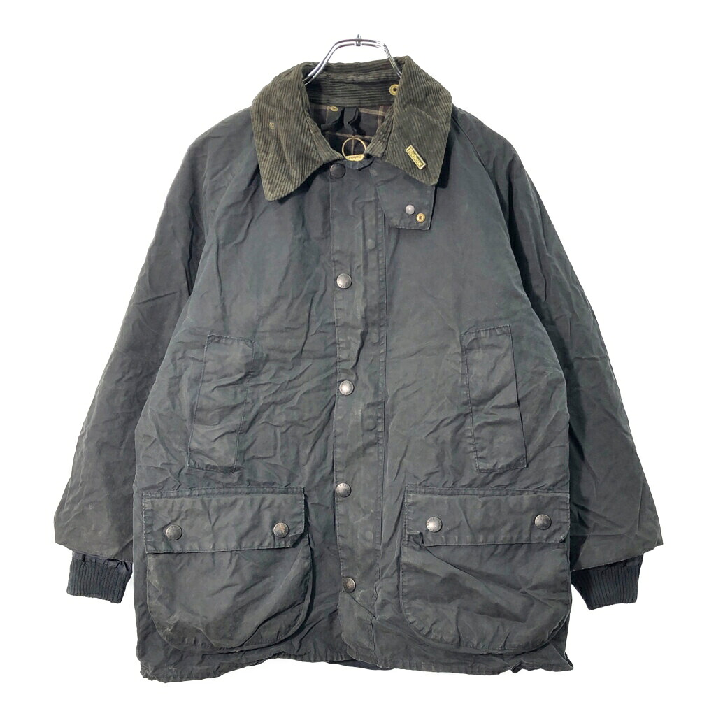 90年代 イングランド製 Barbour バブアー BEDALEビデイル オイルドジャケット ネイビー(メンズ C38/97CM)中古 古着 X1146