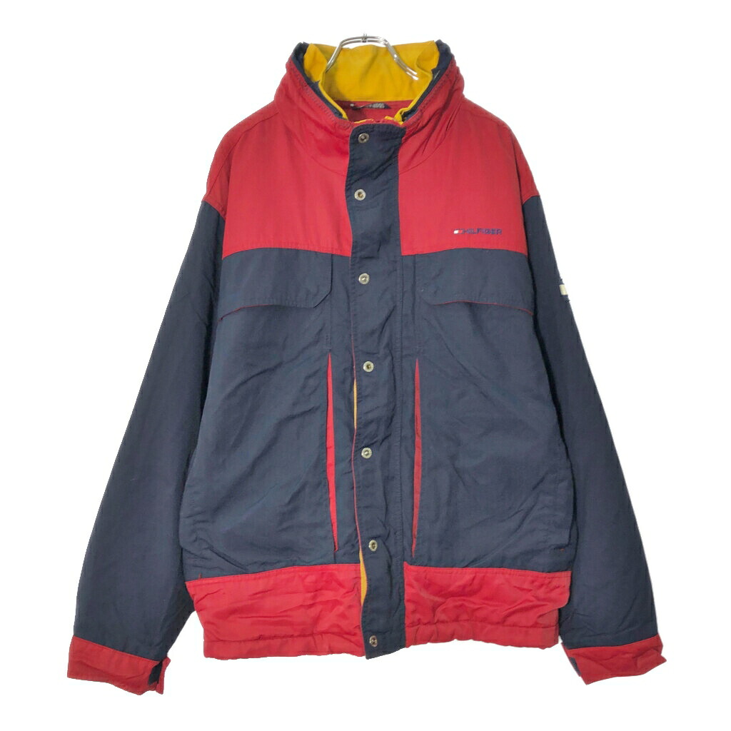 TOMMY HILFIGER トミーヒルフィガー 中綿 ナイロンジャケット ネイビー(メンズ XL)中古 古着 X1242