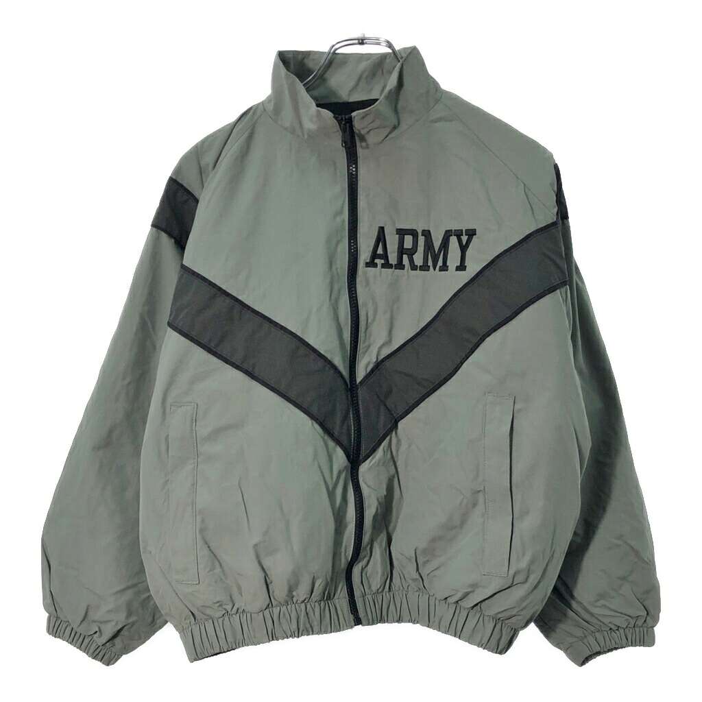00年代 米軍実物 U.S.ARMY PFU トレーニングジャケット ミリタリー グレー(メンズ X-SMALL SHORT)中古 古着 X1358