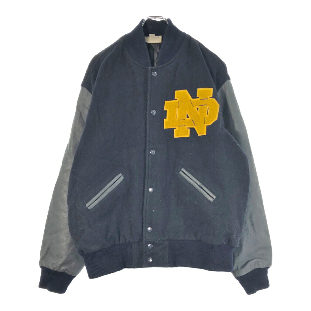 90年代 balfour ヴァーシティジャケット カレッジ ブラック(メンズ L)中古 古着 X1832