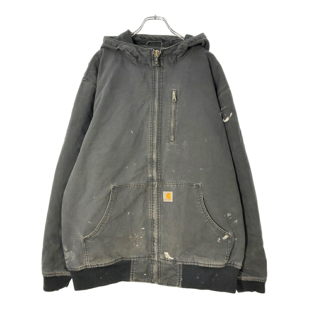Carhartt カーハート クイックダックジャケット ワーク ペンキ ブラック(メンズ XL)中古 古着 X1844|YAMAHISA USEDCLOTHINGSHOP
