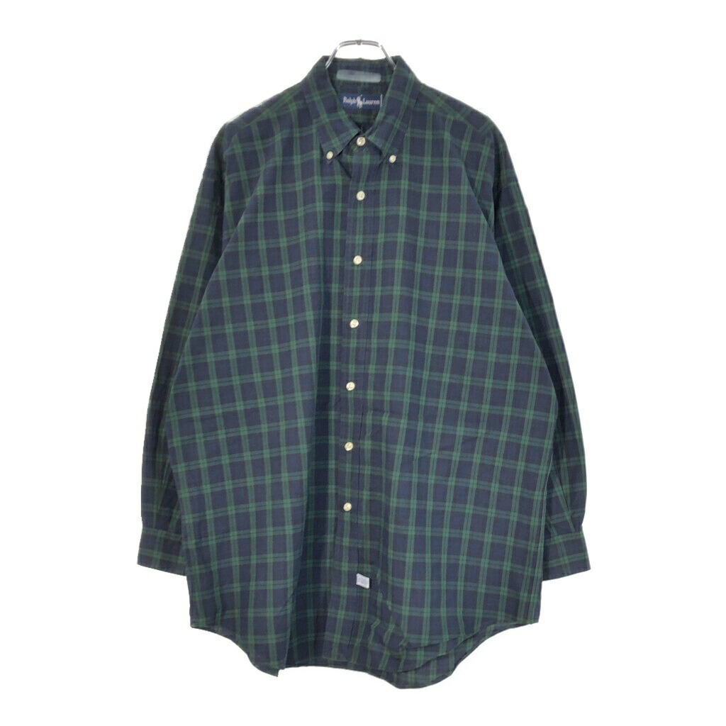 RALPH LAUREN ラルフローレン ボタンダウン 長袖シャツ ブラックウォッチ(メンズ L)中古 古着 X1882