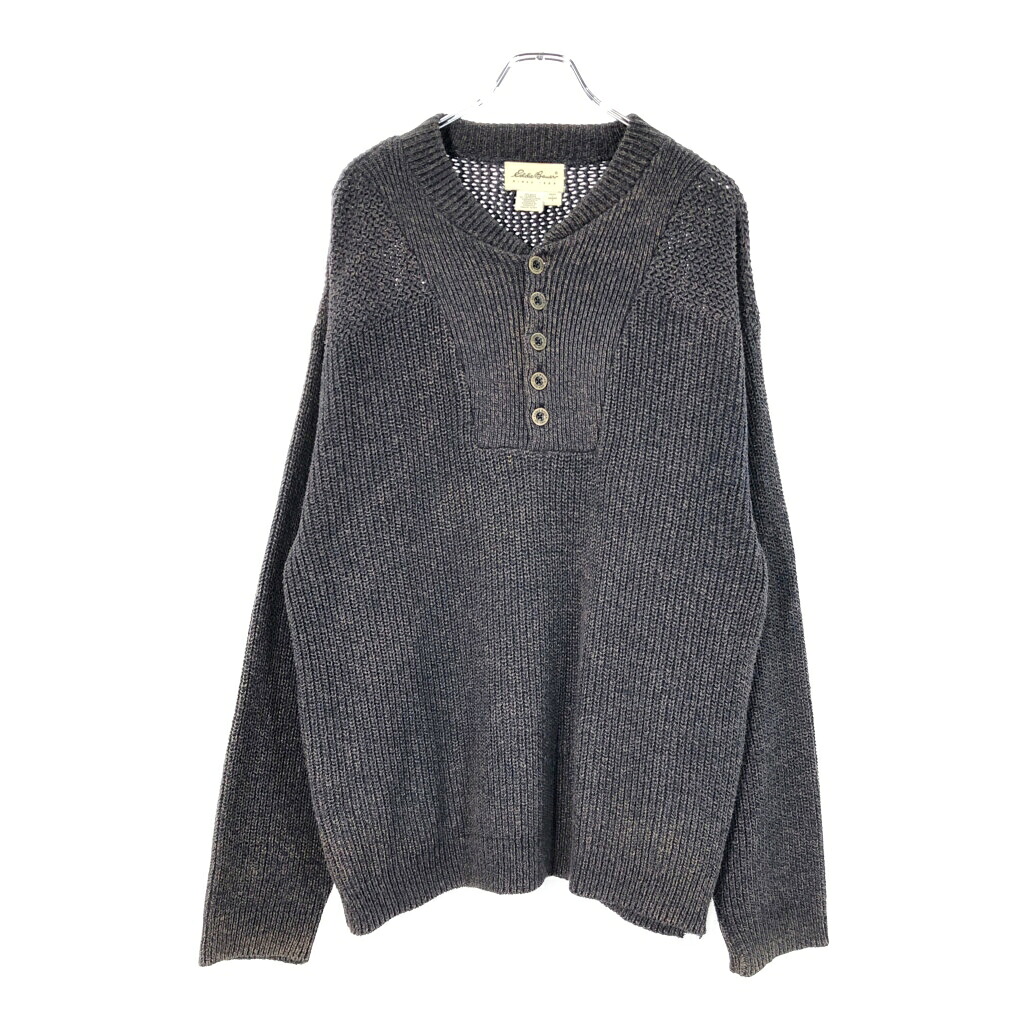 00年代 Eddie Bauer エディーバウアー ジープニットセーター アウトドア グレー(メンズ L)中古 古着 X1896