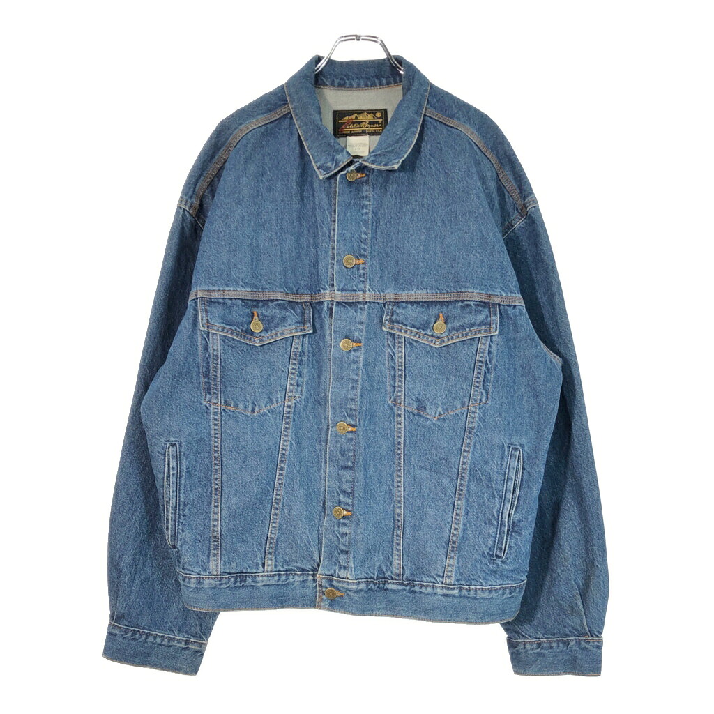 90年代 カナダ製 Eddie Bauer エディーバウアー デニムジャケット ブルー(メンズ L)中古 古着 X1917