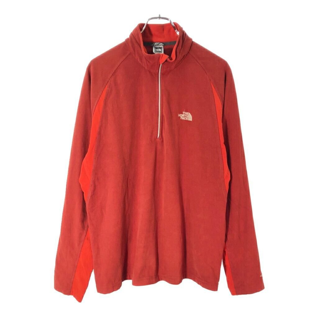 THE NORTH FACE ノースフェイス ハーフジップ フリースジャケット アウトドア レッド(メンズ L)中古 古着 X2029