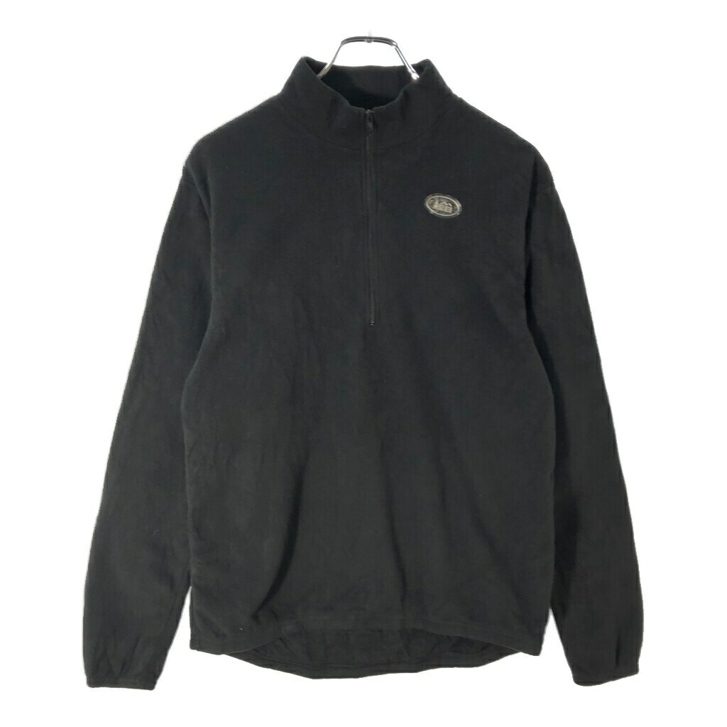 90年代 USA製 REI アール・イー・アイ ハーフジップ フリースジャケット アウトドア ブラック(メンズ MEDIUM)中古 古着 X2032