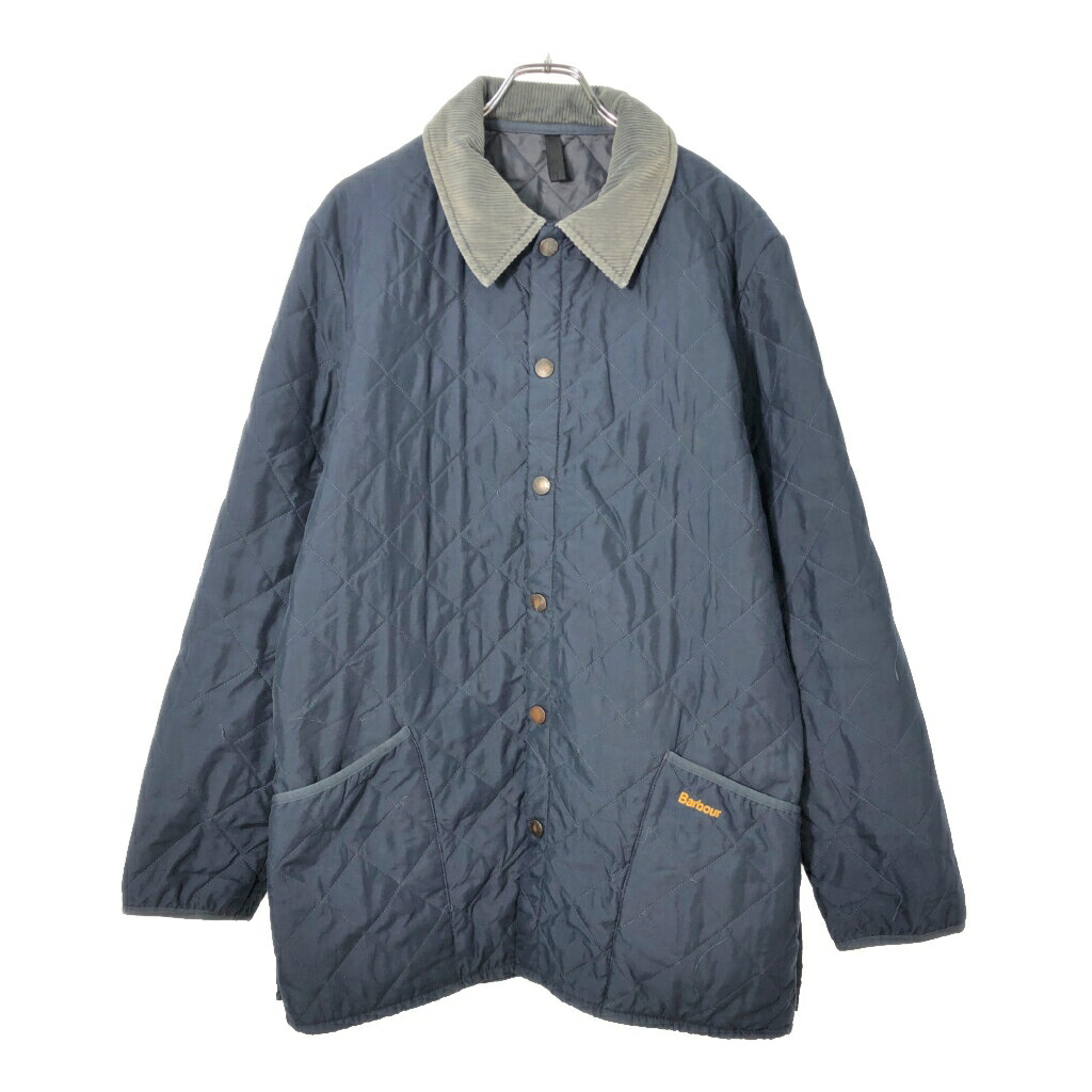 90年代 Barbour バブアー LIDDESDALE リッズデイル キルティングジャケット ネイビー(メンズ S相当)中古 古着 X2057