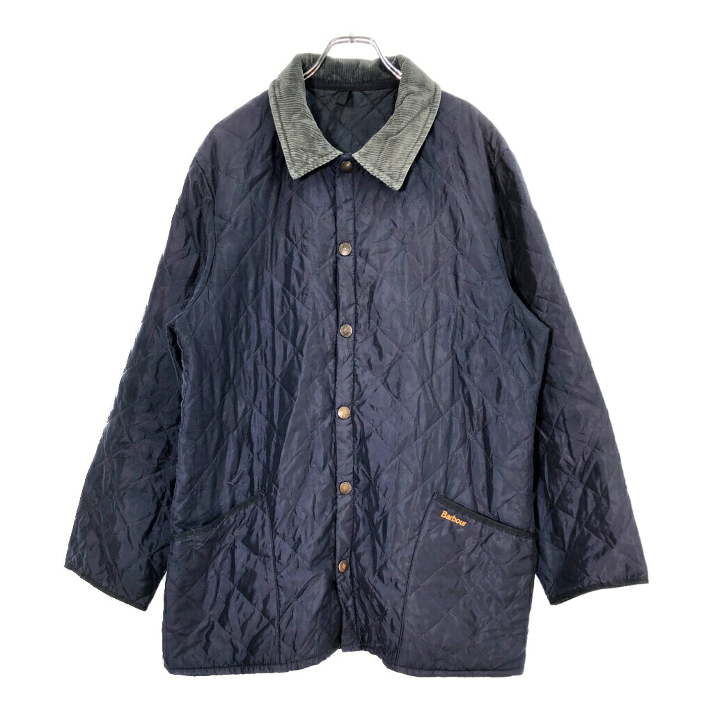Barbour バブアー ESKDALE エスクデール キルティングジャケット ネイビー(メンズ M相当)中古 古着 X2123|YAMAHISA USEDCLOTHINGSHOP