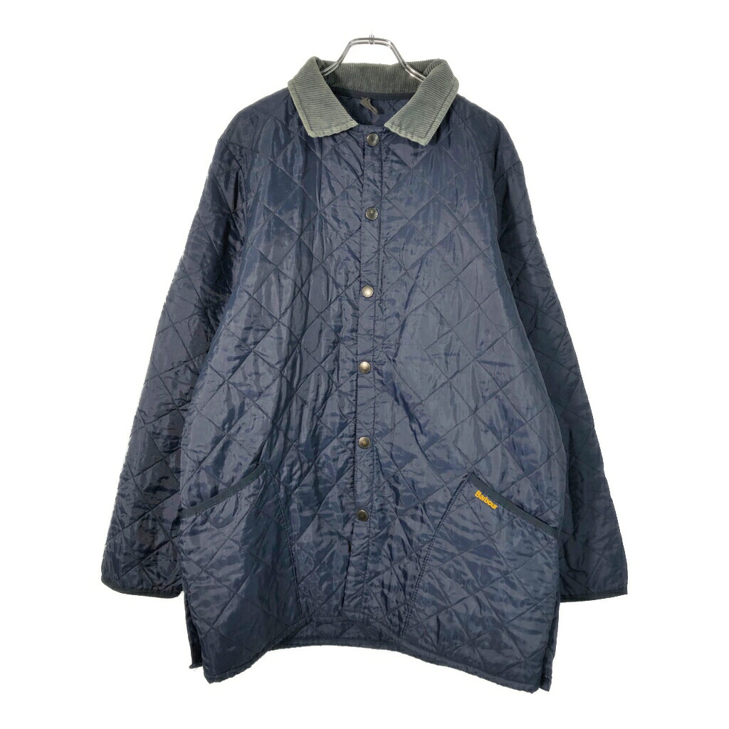 90年代 イングランド製 Barbour バブアー LIDDESDALE リッズデイル キルティングジャケット ネイビー(メンズ L)中古 古着 X2172|YAMAHISA USEDCLOTHINGSHOP