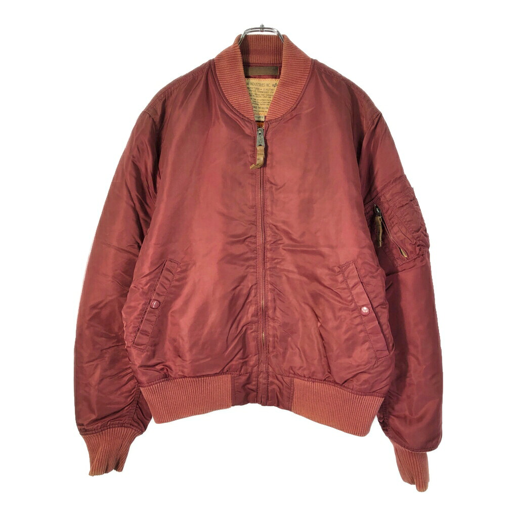 ALPHA INDUSTRIES アルファ インダストリーズ MA-1 フライトジャケット ミリタリー ワインレッド(メンズ X-LARGE)中古 古着 X2176|YAMAHISA USEDCLOTHINGSHOP