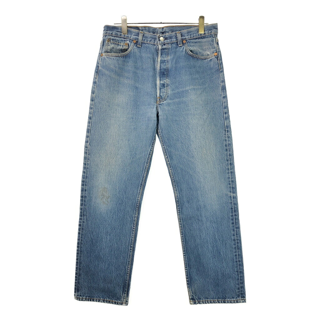 90年代 USA製 Levi's リーバイス 501 デニムパンツ ブルー(メンズ W36 L30)中古 古着 X2198