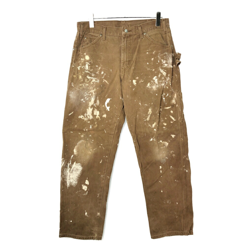 Dickies ディッキーズ ダック ペインターパンツ ペンキ ブラウン(メンズ W34 L32)中古 古着 X2643