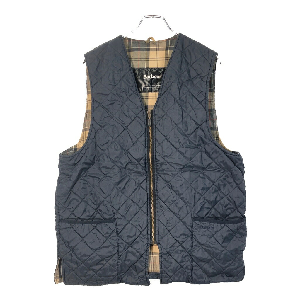 イングランド製 Barbour バブアー CLASSIC ZIP-IN LINER キルティングライナーベスト ネイビー(メンズ M)中古 古着 X2722