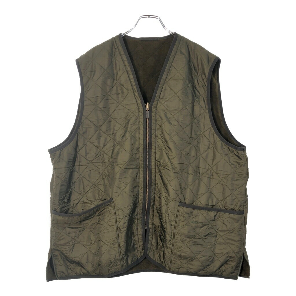 Barbour バブアー POLARQUILT WAISTCOAT/ZIP IN キルティングベスト 大きいサイズ ブラウン(メンズ XXL)中古 古着 X2729