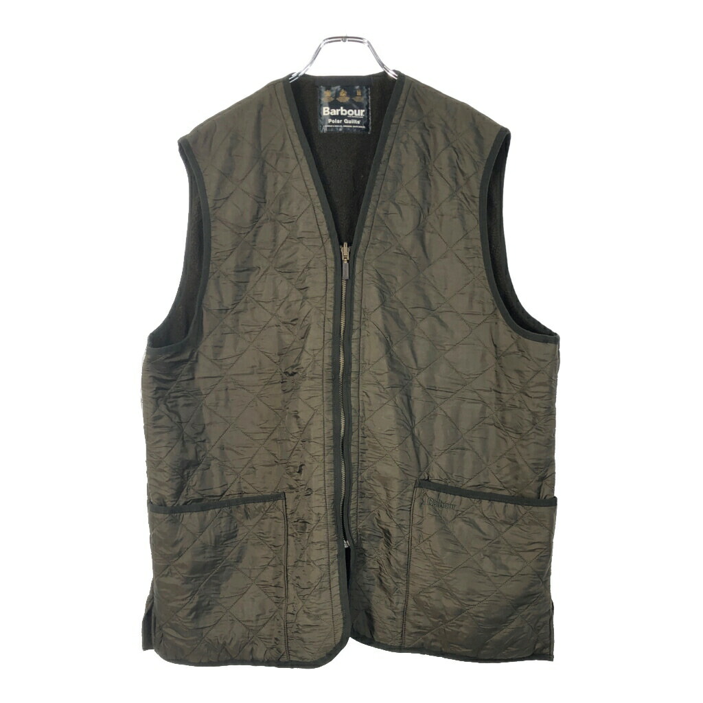 00年代 Barbour バブアー キルティング POLARQUILT WAISTCOAT キルティングベスト ブラウン(メンズ X-LARGE)中古 古着 X2733