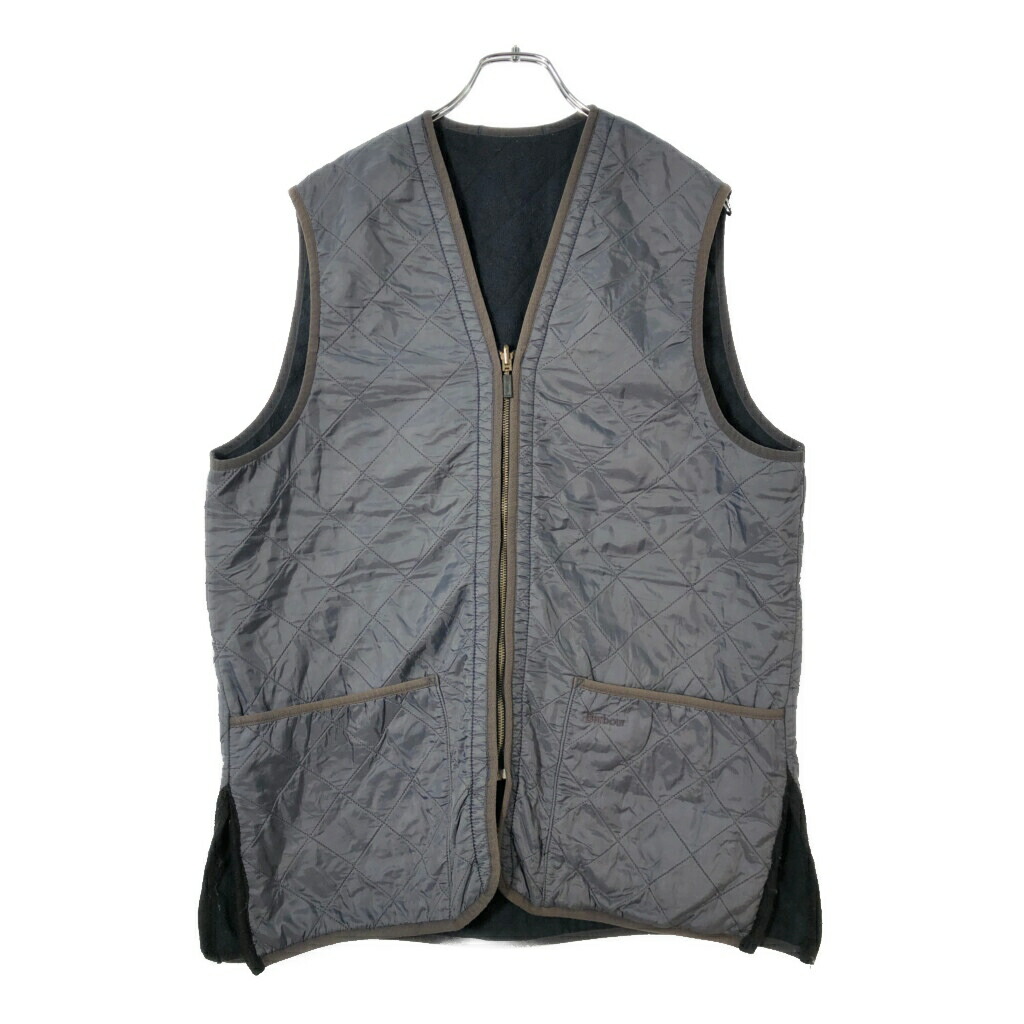 Barbour バブアー POLARQUILT WAISTCOAT/ZIP IN LINER キルティングベスト ネイビー(メンズ L)中古 古着 X2747