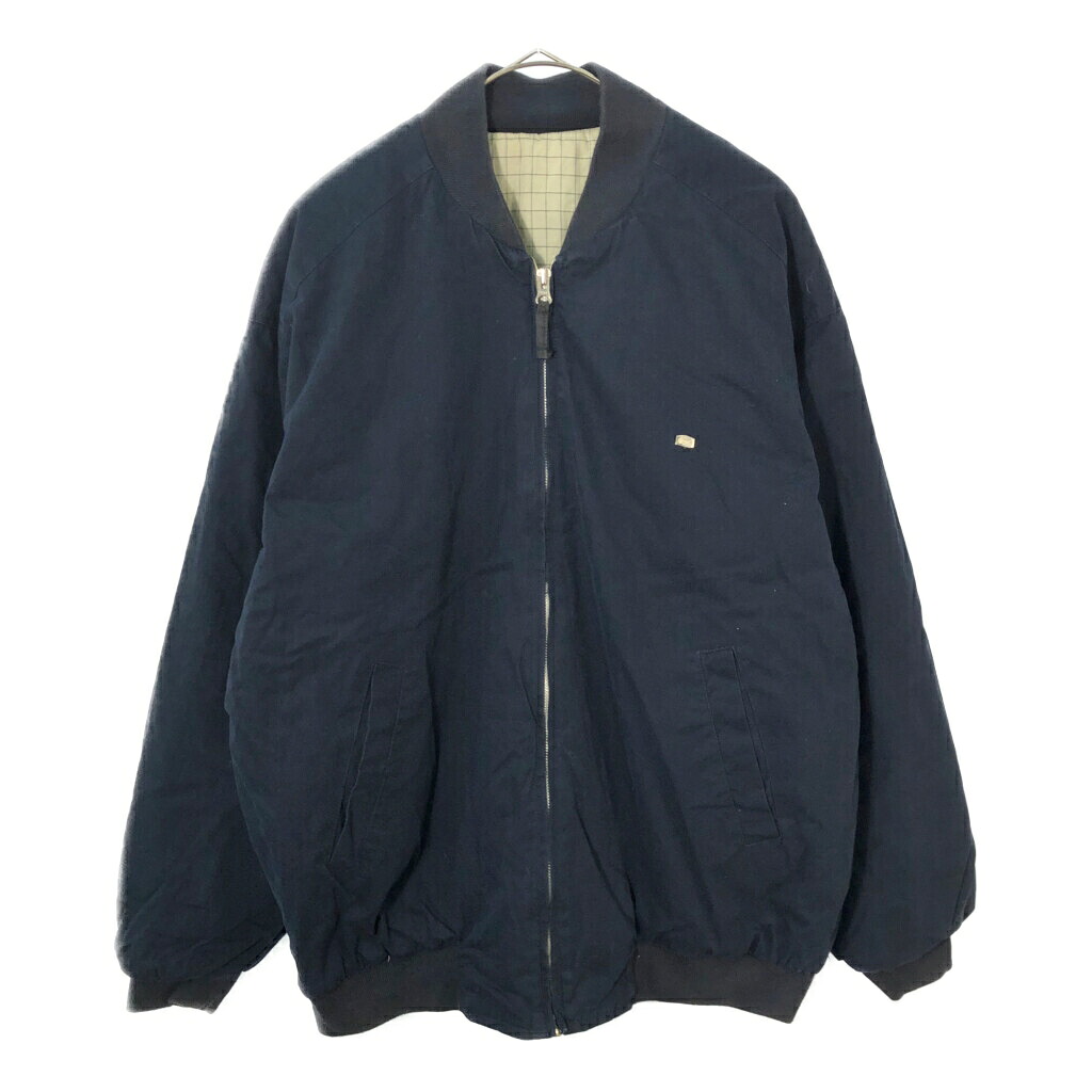 LACOSTE ラコステ リバーシブル ブルゾンジャケット チェック ネイビー(メンズ M相当)中古 古着 X2795 5,858円