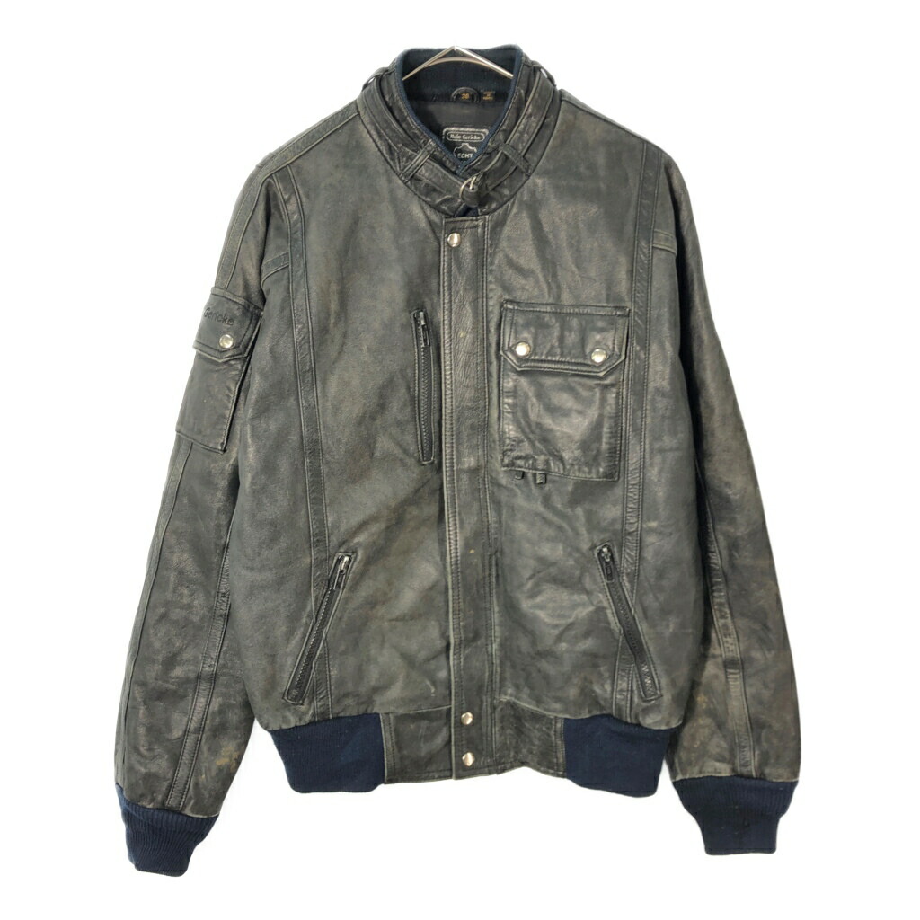 80年代 Hein Gericke へインゲリック シングルライダースレザージャケット バイクウェア モーターサイクル(メンズ 36)中古 古着 X2907