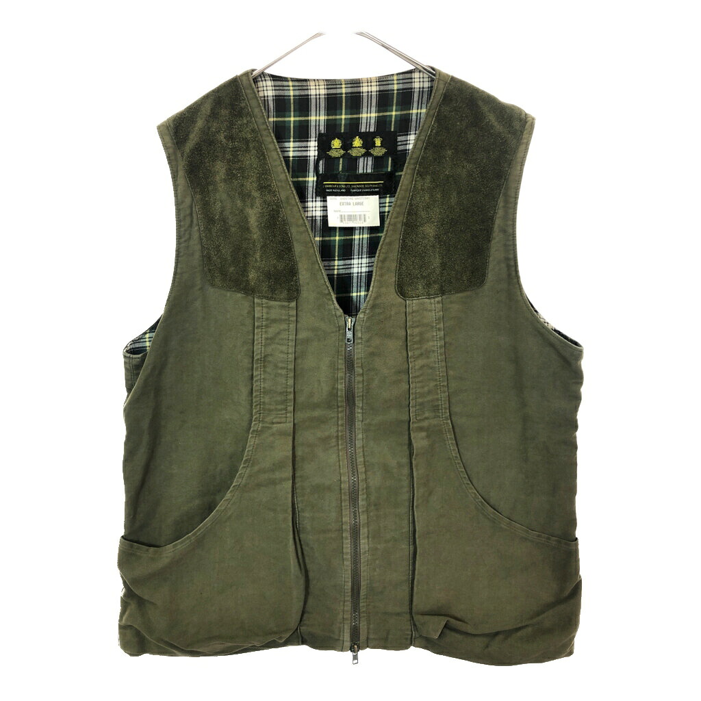 90年代 イングランド製 Barbour バブアー SHOOTING WAISTCOAT シューティングベスト オリーブ(メンズ X-LARGE)中古 古着 X2918|YAMAHISA USEDCLOTHINGSHOP