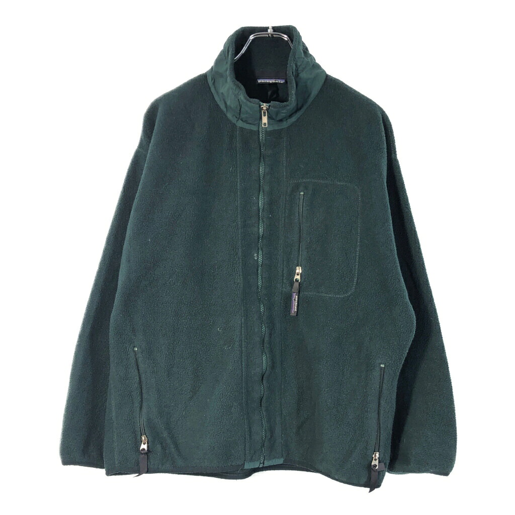 00年代 USA製 patagonia パタゴニア SYNCHILLA シンチラ フリースジャケット アウトドア グリーン(メンズ L)中古 古着 X2945