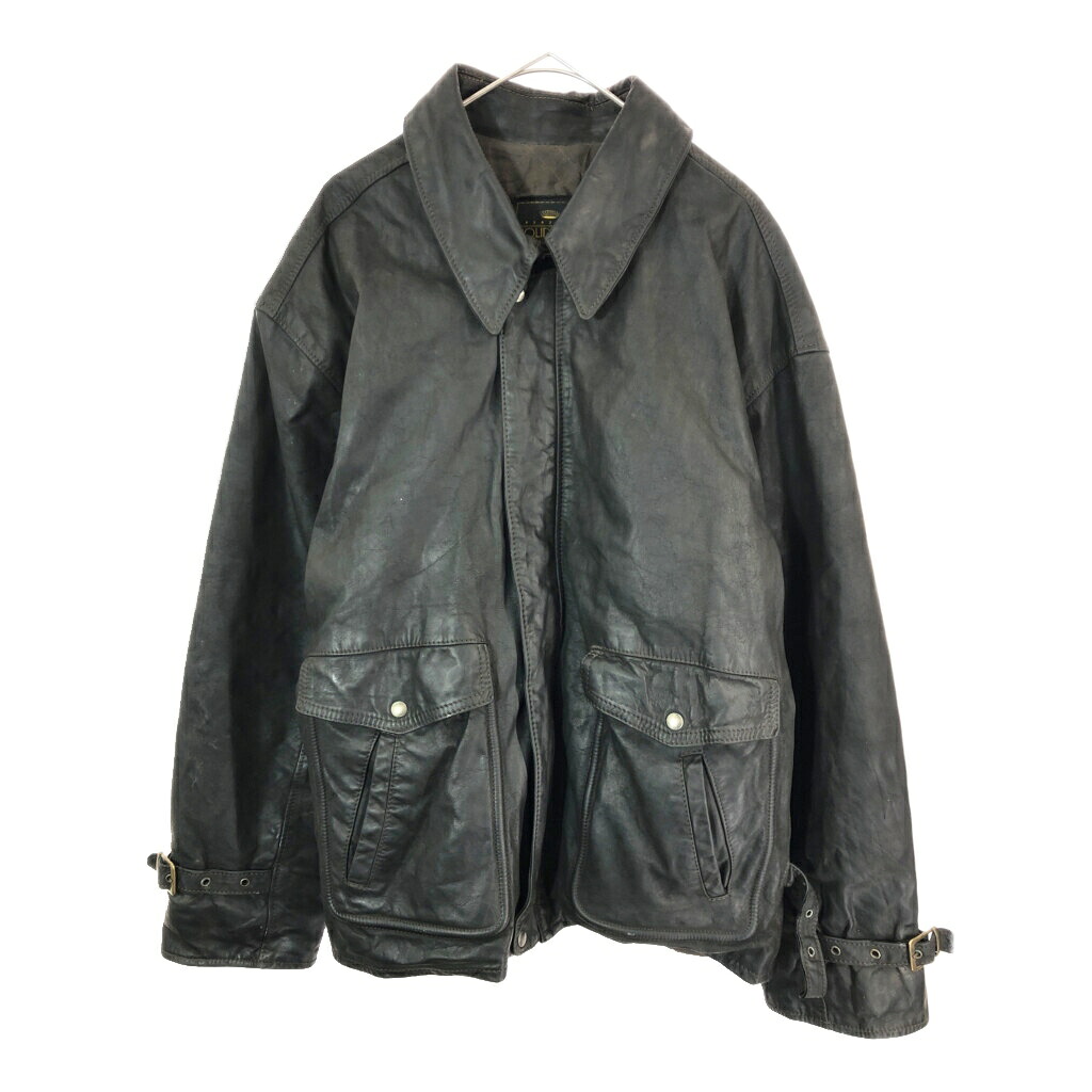 イタリア製 POLIDORO レザージャケット ユーロ ブラウン(メンズ L)中古 古着 X3045|YAMAHISA USEDCLOTHINGSHOP
