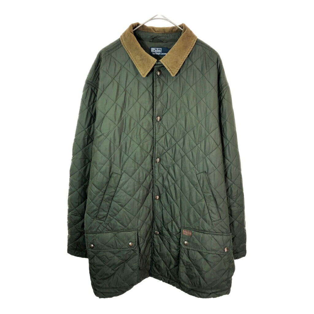 Polo by Ralph Lauren ポロ ラルフローレン キルティングジャケット グリーン(メンズ XL)中古 古着 X3053