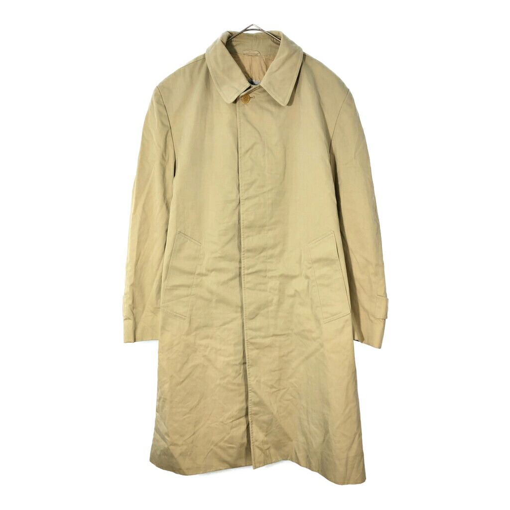 80年代 カナダ製 Aquascutum アクアスキュータム バルマカーンコート ベージュ(メンズ 40 R)中古 古着 X3175|YAMAHISA USEDCLOTHINGSHOP